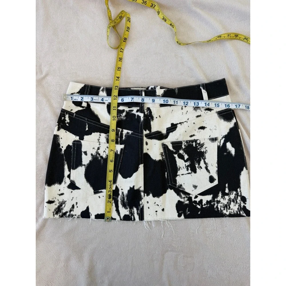 NWT Et Clet Cow Print Denim Mini Skirt Western Y2K Boutique Size‎ S